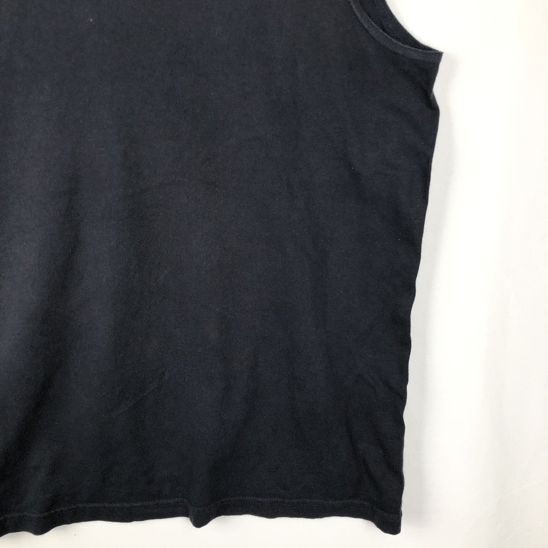 Ralph Lauren CHAPS sleeveless shirt, made in the USA, men's size L (approx.) cotton black type Vintage Second Hand