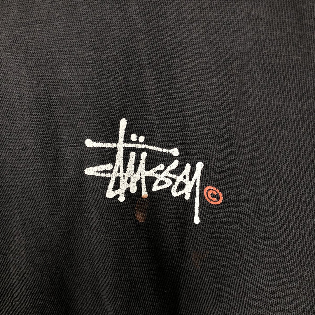Stussy short-sleeved printed T-shirt, men's size L (approx.) cotton black type Vintage Second Hand