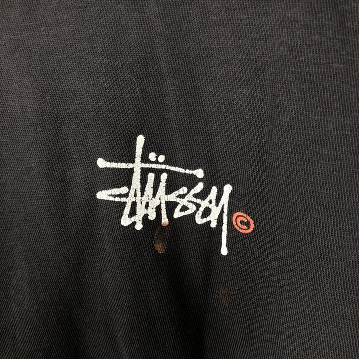 Stussy short-sleeved printed T-shirt, men's size L (approx.) cotton black type Vintage Second Hand
