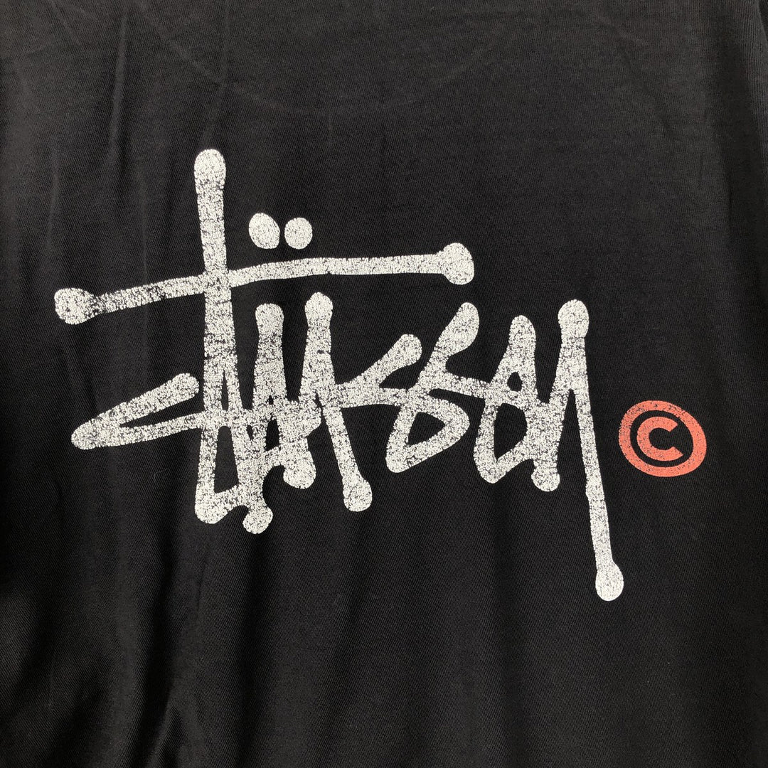 Stussy short-sleeved printed T-shirt, men's size L (approx.) cotton black type Vintage Second Hand