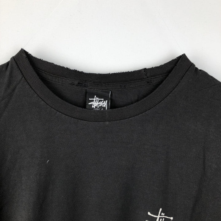Stussy short-sleeved printed T-shirt, men's size L (approx.) cotton black type Vintage Second Hand