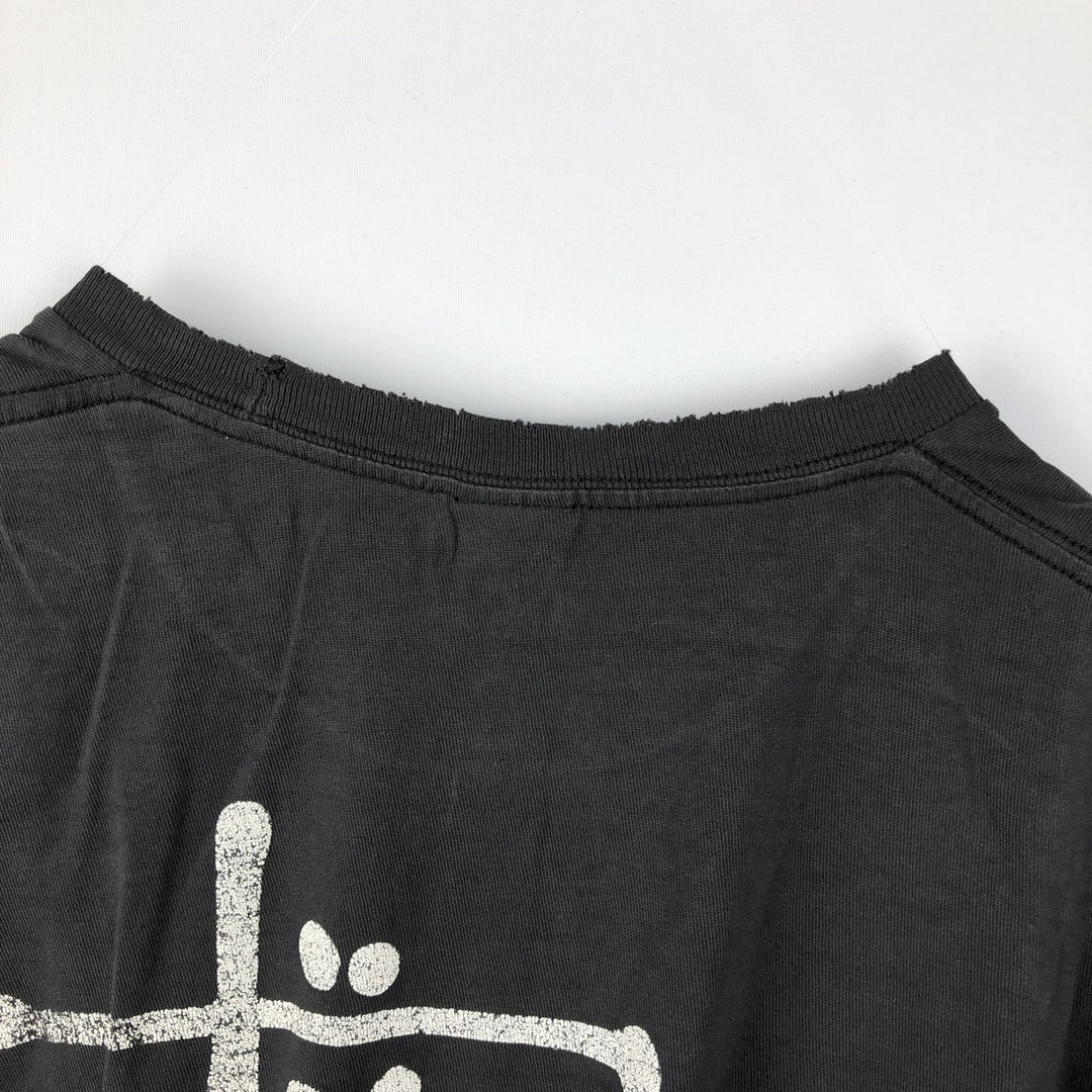 Stussy short-sleeved printed T-shirt, men's size L (approx.) cotton black type Vintage Second Hand