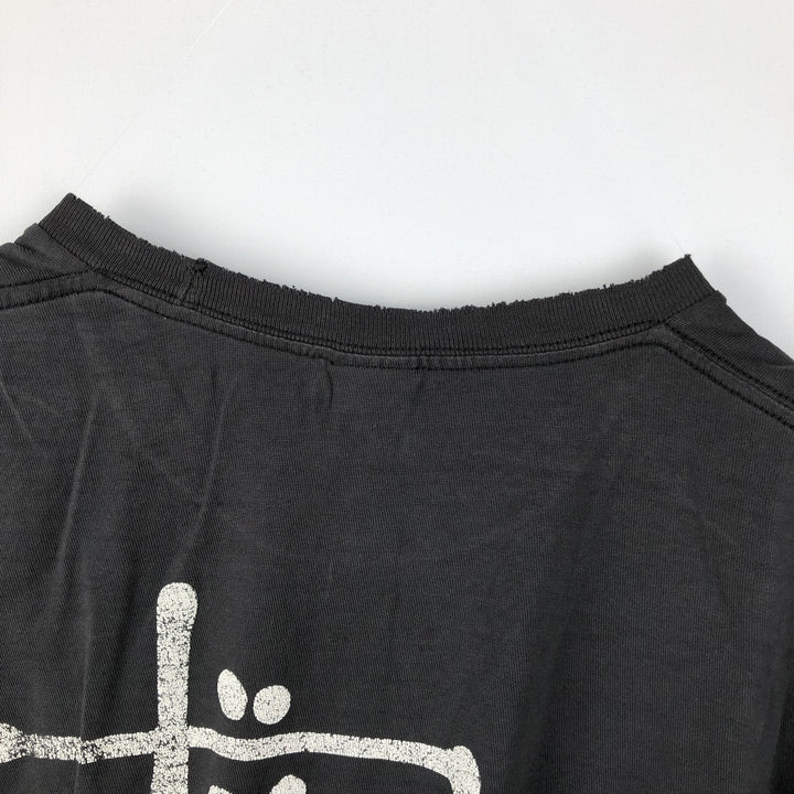 Stussy short-sleeved printed T-shirt, men's size L (approx.) cotton black type Vintage Second Hand