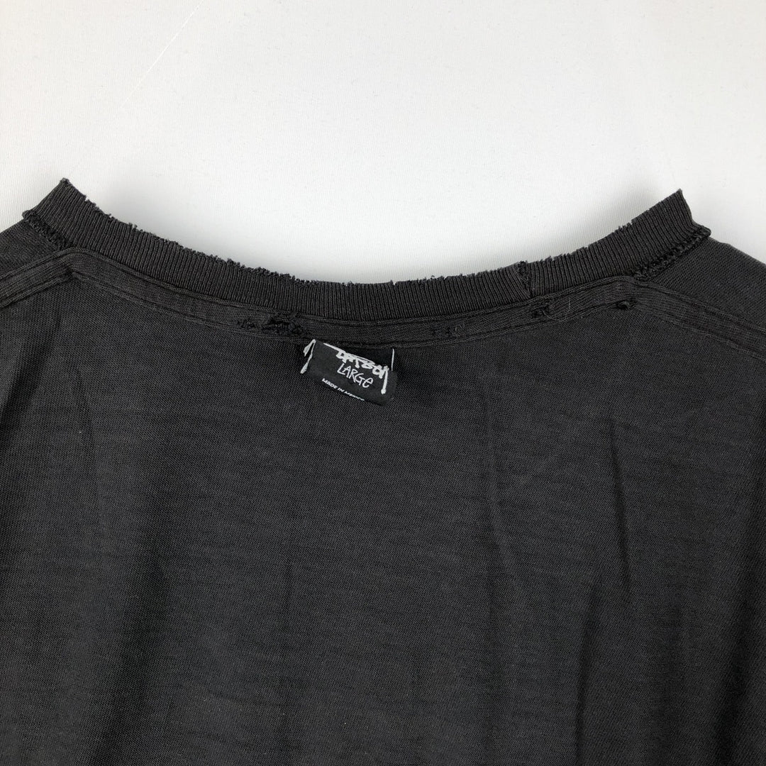 Stussy short-sleeved printed T-shirt, men's size L (approx.) cotton black type Vintage Second Hand
