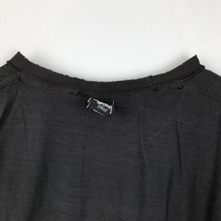 Stussy short-sleeved printed T-shirt, men's size L (approx.) cotton black type Vintage Second Hand