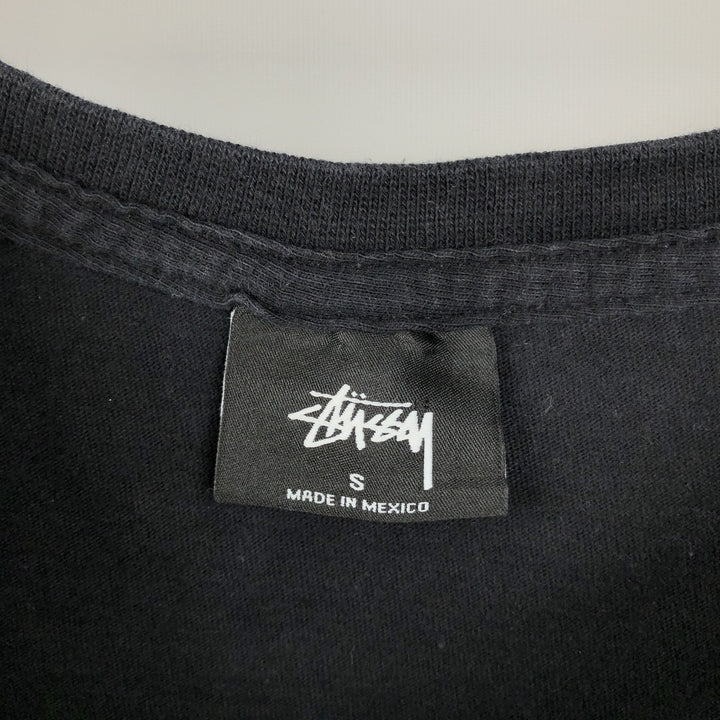 STUSSY surf skate T-shirt, size S for men cotton black type Vintage Second Hand