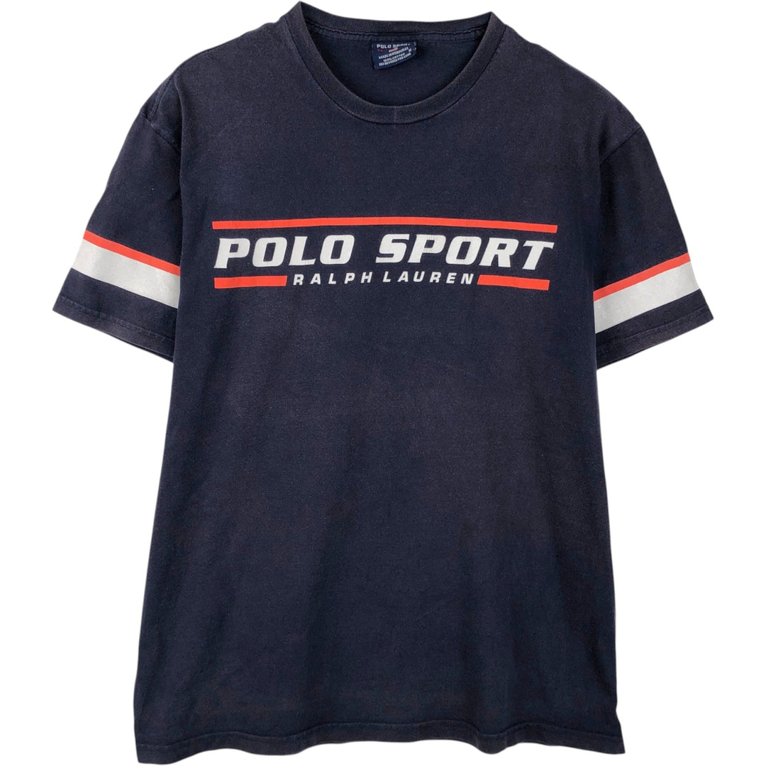 Ralph Lauren POLO SPORT Short-Sleeve Logo T-Shirt, Men's Size M (approx.) cotton navy blue type Vintage Second Hand