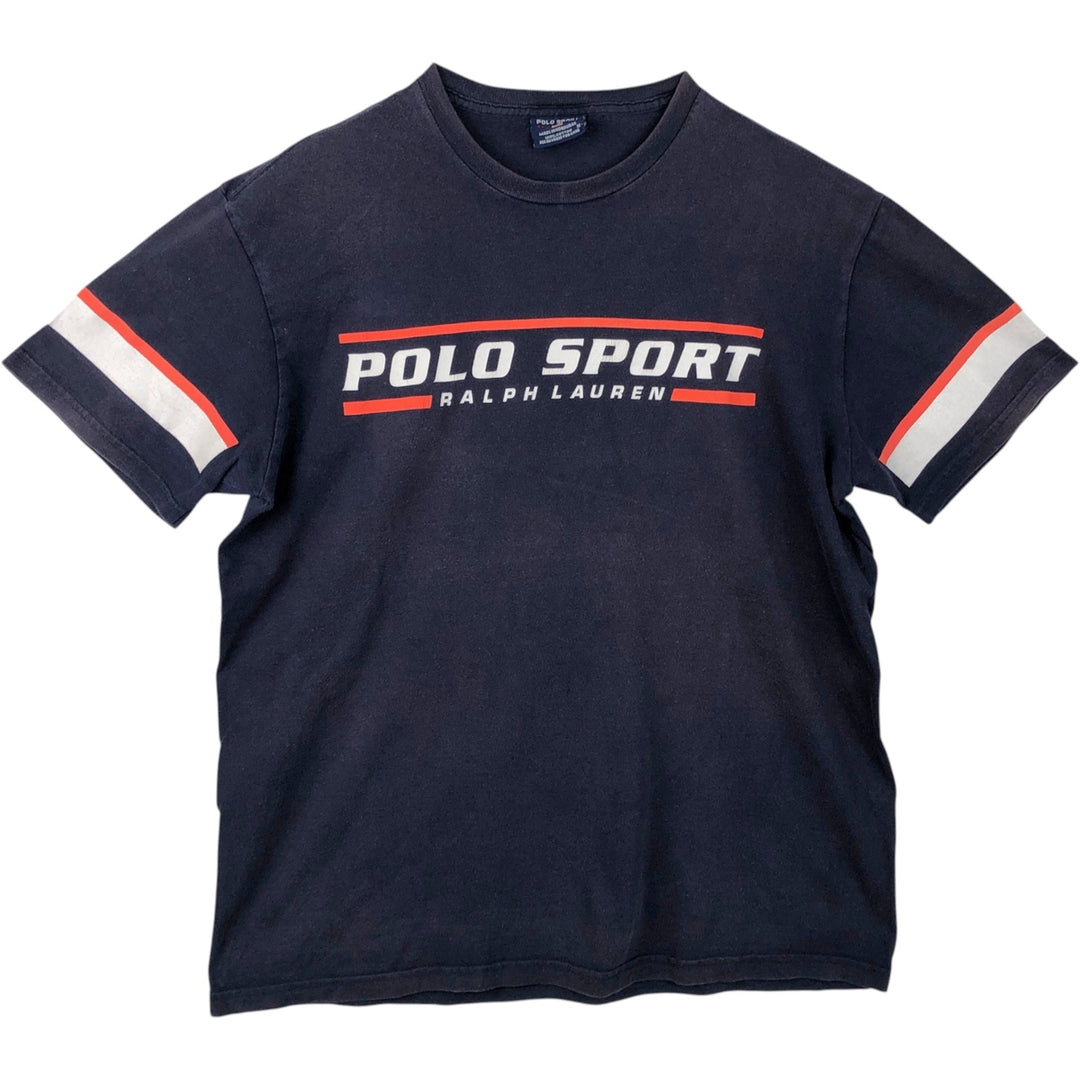 Ralph Lauren POLO SPORT Short-Sleeve Logo T-Shirt, Men's Size M (approx.) cotton navy blue type Vintage Second Hand