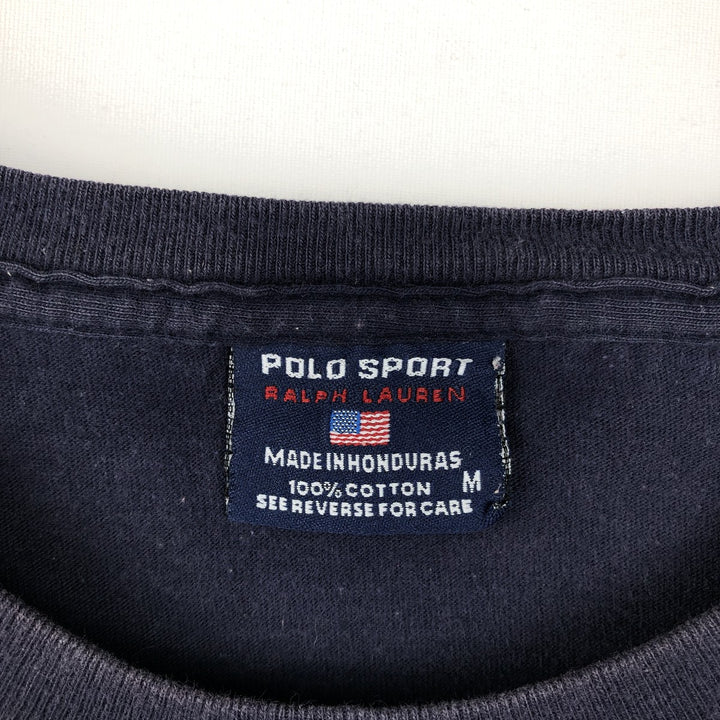 Ralph Lauren POLO SPORT Short-Sleeve Logo T-Shirt, Men's Size M (approx.) cotton navy blue type Vintage Second Hand