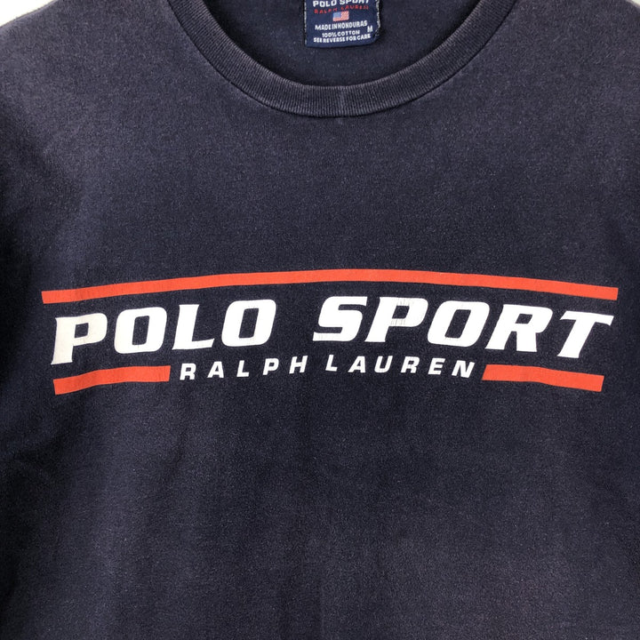 Ralph Lauren POLO SPORT Short-Sleeve Logo T-Shirt, Men's Size M (approx.) cotton navy blue type Vintage Second Hand