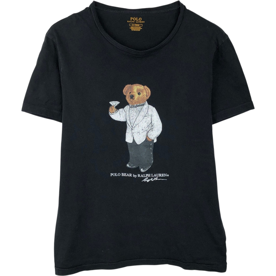 Ralph Lauren POLO RALPH LAUREN Polo Bear Short-Sleeve Printed T-Shirt, Men's Size M (approx.) unclear black type Vintage Second Hand