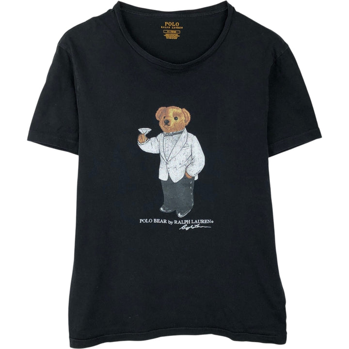 Ralph Lauren POLO RALPH LAUREN Polo Bear Short-Sleeve Printed T-Shirt, Men's Size M (approx.) unclear black type Vintage Second Hand