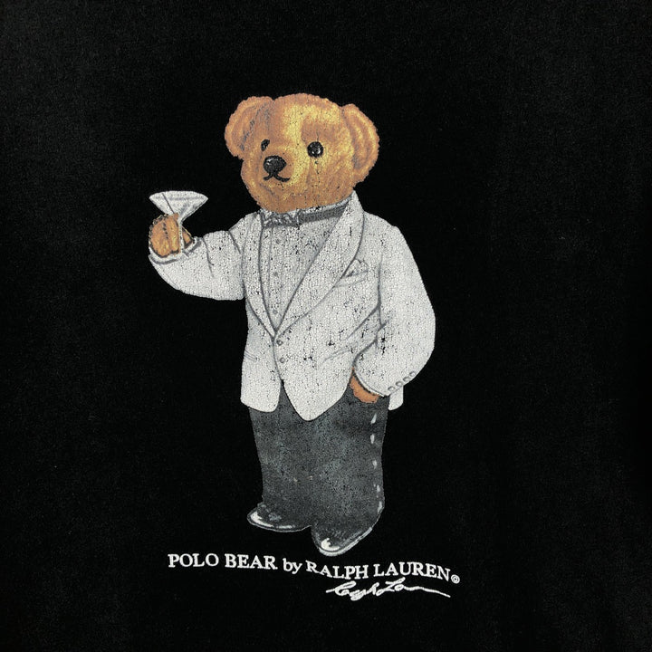 Ralph Lauren POLO RALPH LAUREN Polo Bear Short-Sleeve Printed T-Shirt, Men's Size M (approx.) unclear black type Vintage Second Hand