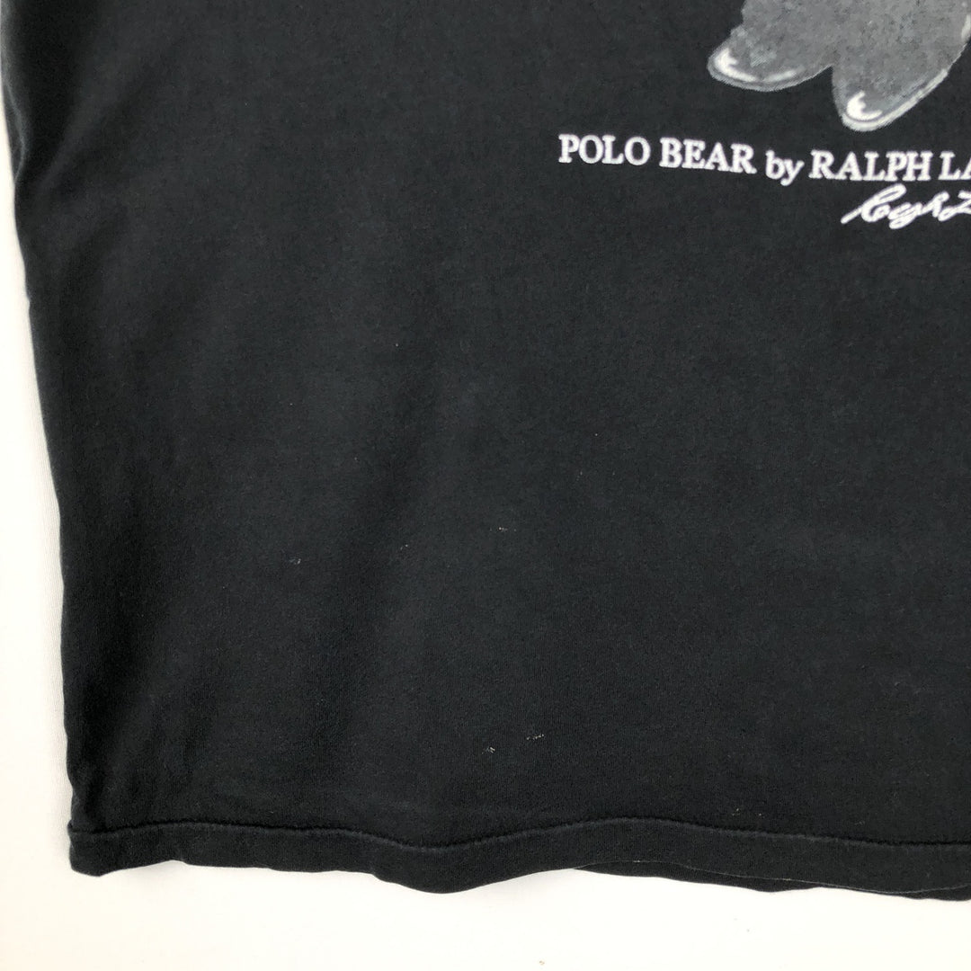 Ralph Lauren POLO RALPH LAUREN Polo Bear Short-Sleeve Printed T-Shirt, Men's Size M (approx.) unclear black type Vintage Second Hand