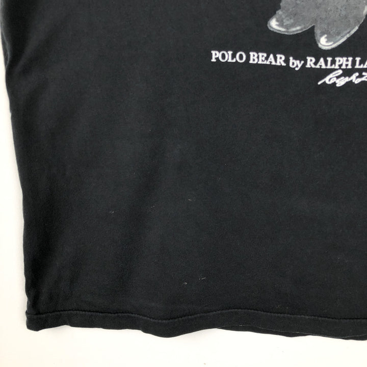 Ralph Lauren POLO RALPH LAUREN Polo Bear Short-Sleeve Printed T-Shirt, Men's Size M (approx.) unclear black type Vintage Second Hand