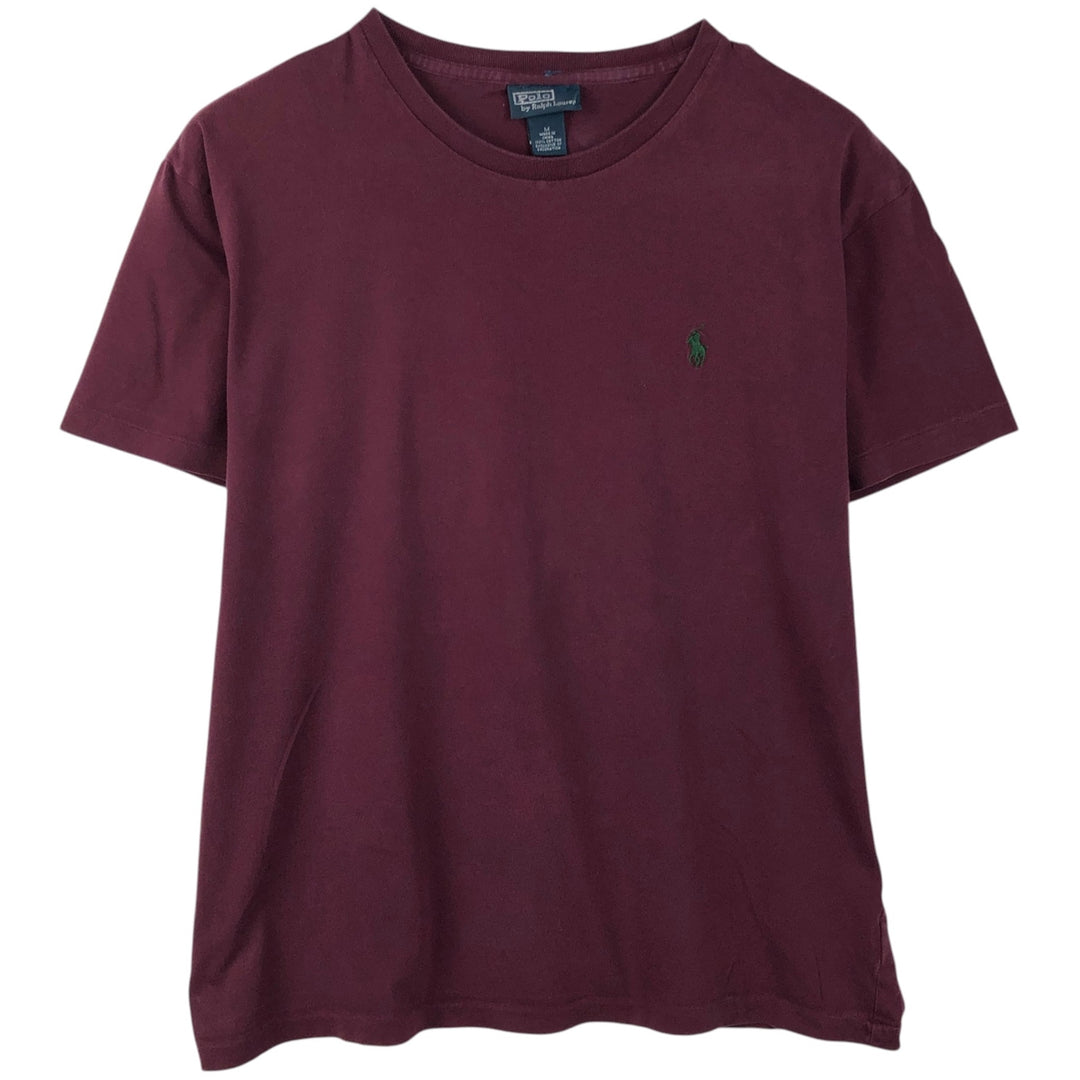 Ralph Lauren POLO by Ralph Lauren Short Sleeve One Point Logo Pocket T-Shirt Men's M cotton Red type red-purple Vintage Second Hand