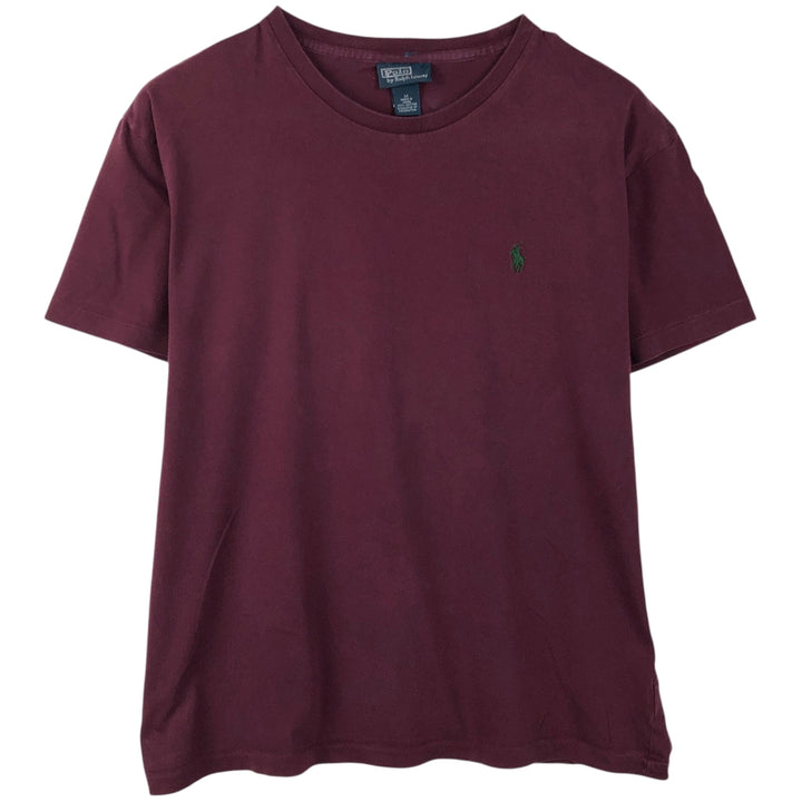 Ralph Lauren POLO by Ralph Lauren Short Sleeve One Point Logo Pocket T-Shirt Men's M cotton Red type red-purple Vintage Second Hand