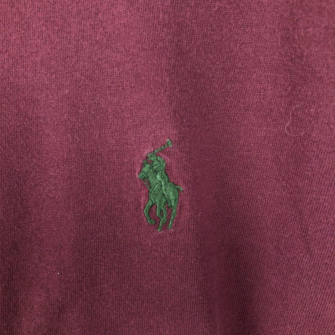 Ralph Lauren POLO by Ralph Lauren Short Sleeve One Point Logo Pocket T-Shirt Men's M cotton Red type red-purple Vintage Second Hand