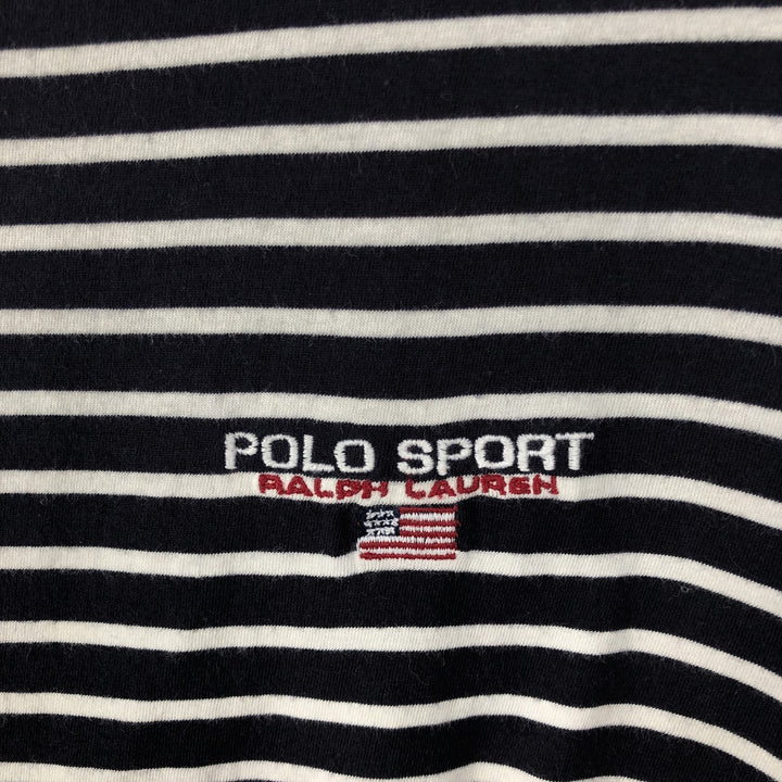 Ralph Lauren POLO SPORT Short-Sleeve Striped T-Shirt, Men's Size L (approx.) cotton navy blue type Vintage Second Hand
