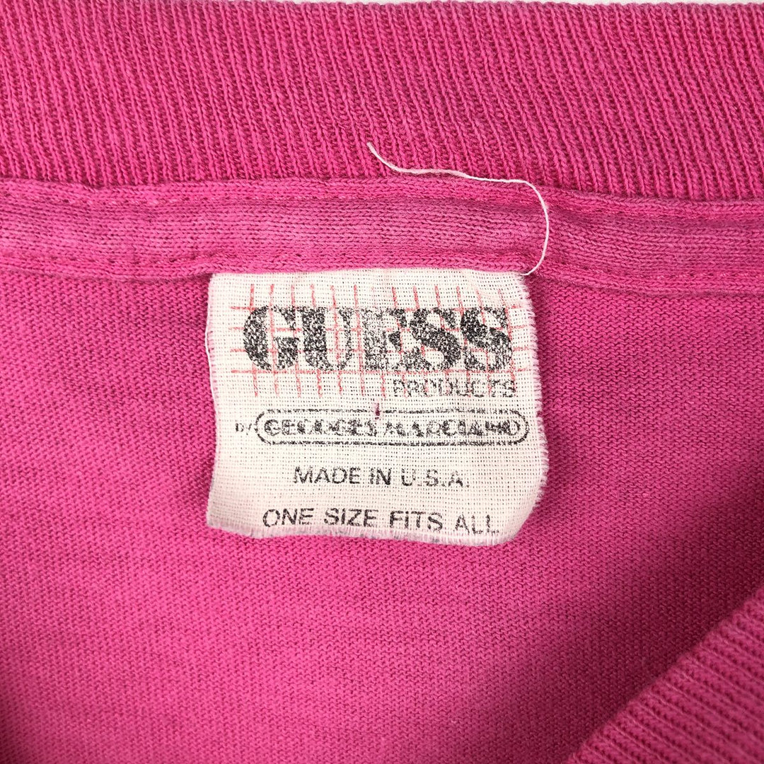 Guess Short-Sleeve Printed T-Shirt, Made in USA, Men's Size XL (approx.) cotton pink type Vintage Second Hand