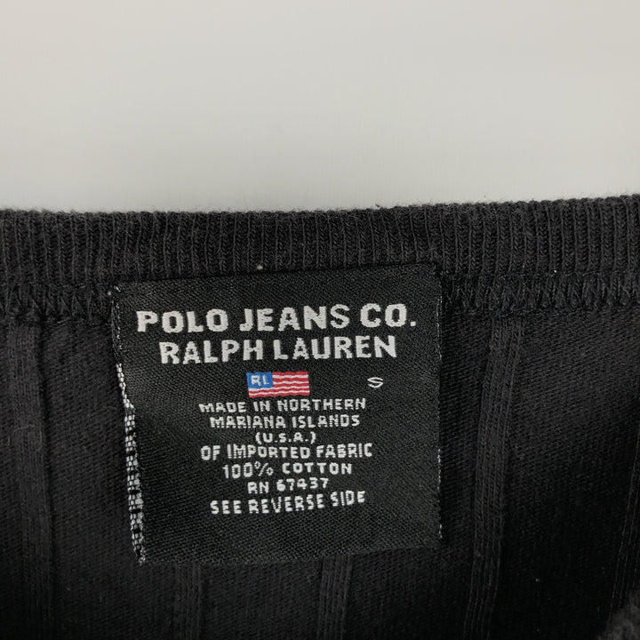 Ralph Lauren POLO JEANS COMPANY Short-Sleeve T-Shirt with One-Point Logo, Men's Size S (approx.) cotton black type Vintage Second Hand