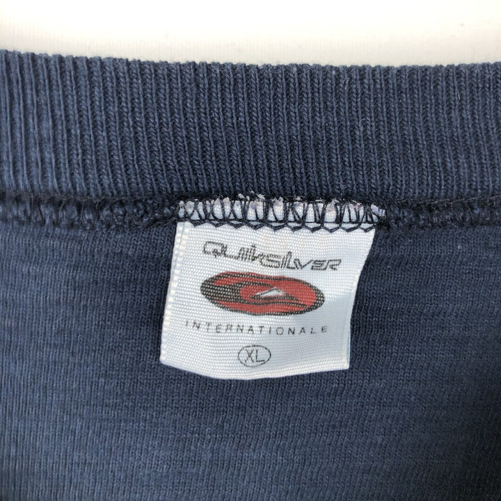 QUIKSILVER Surf Skate T-Shirt, Made in USA, Men's Size XL (approx.) cotton navy blue type Vintage Second Hand