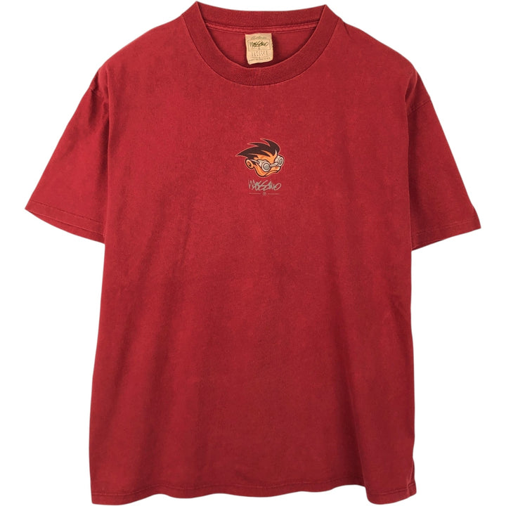 90'S Mossimo surf/skate t-shirt, made in USA, men's size L equivalent, vintage. cotton red type reddish brown Vintage Second Hand