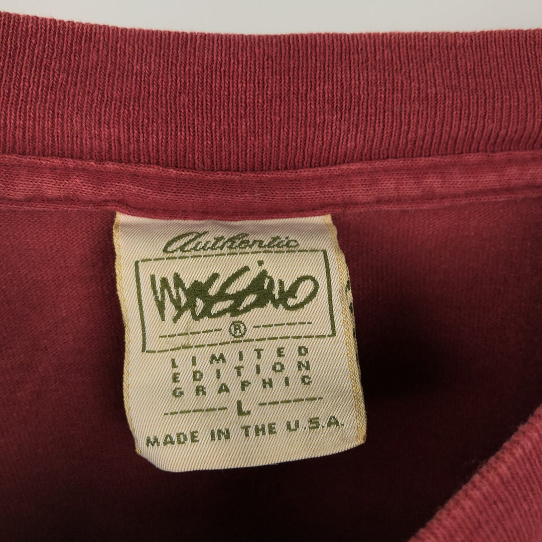 90'S Mossimo surf/skate t-shirt, made in USA, men's size L equivalent, vintage. cotton red type reddish brown Vintage Second Hand