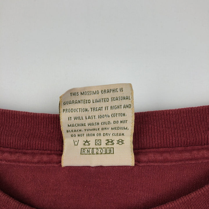 90'S Mossimo surf/skate t-shirt, made in USA, men's size L equivalent, vintage. cotton red type reddish brown Vintage Second Hand