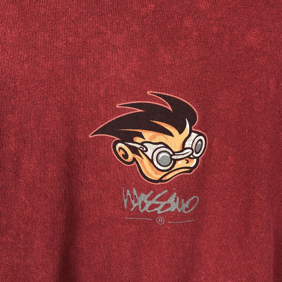 90'S Mossimo surf/skate t-shirt, made in USA, men's size L equivalent, vintage. cotton red type reddish brown Vintage Second Hand