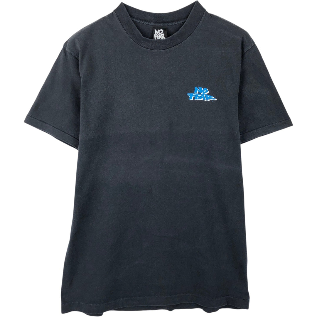 90'S NO FEAR Surf Skate T-Shirt, Made in USA, Men's Size L (approx.), Vintage cotton black type Vintage Second Hand