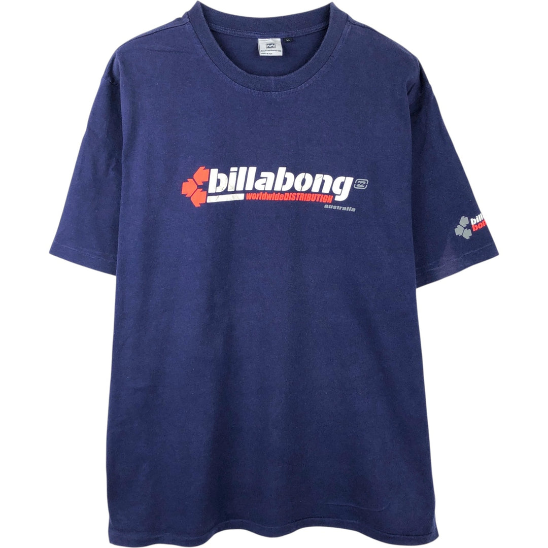 BILLABONG Surf Skate T-Shirt, Size XL (Men's XL equivalent) cotton navy blue type Vintage Second Hand