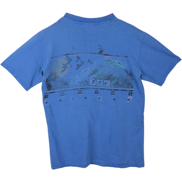 80'S Ocean Pacific surf/skate t-shirt, made in USA, men's size M (approx.) cotton Blue type light blue Vintage Second Hand