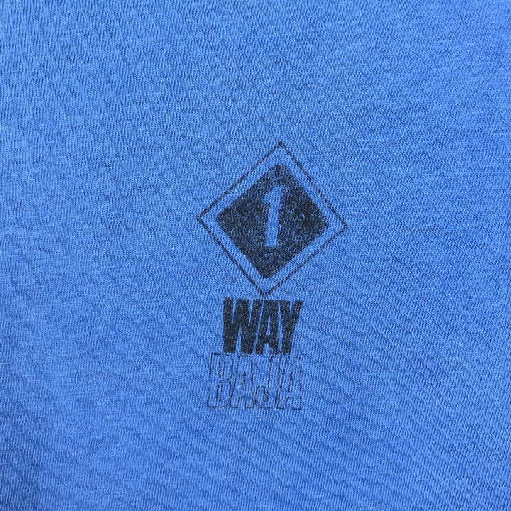 80'S Ocean Pacific surf/skate t-shirt, made in USA, men's size M (approx.) cotton Blue type light blue Vintage Second Hand