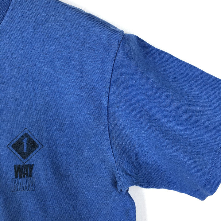80'S Ocean Pacific surf/skate t-shirt, made in USA, men's size M (approx.) cotton Blue type light blue Vintage Second Hand