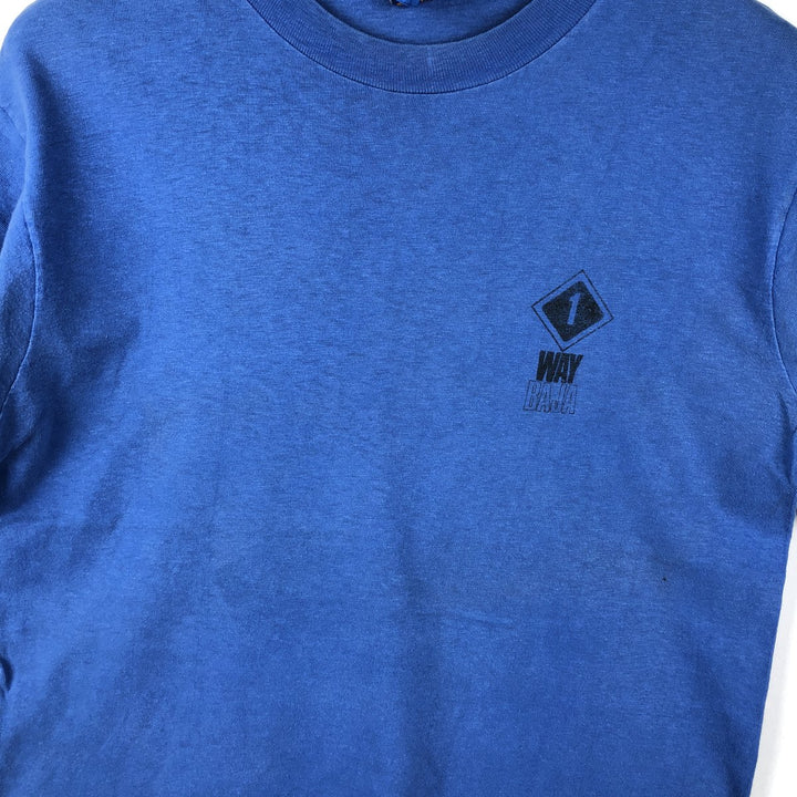 80'S Ocean Pacific surf/skate t-shirt, made in USA, men's size M (approx.) cotton Blue type light blue Vintage Second Hand