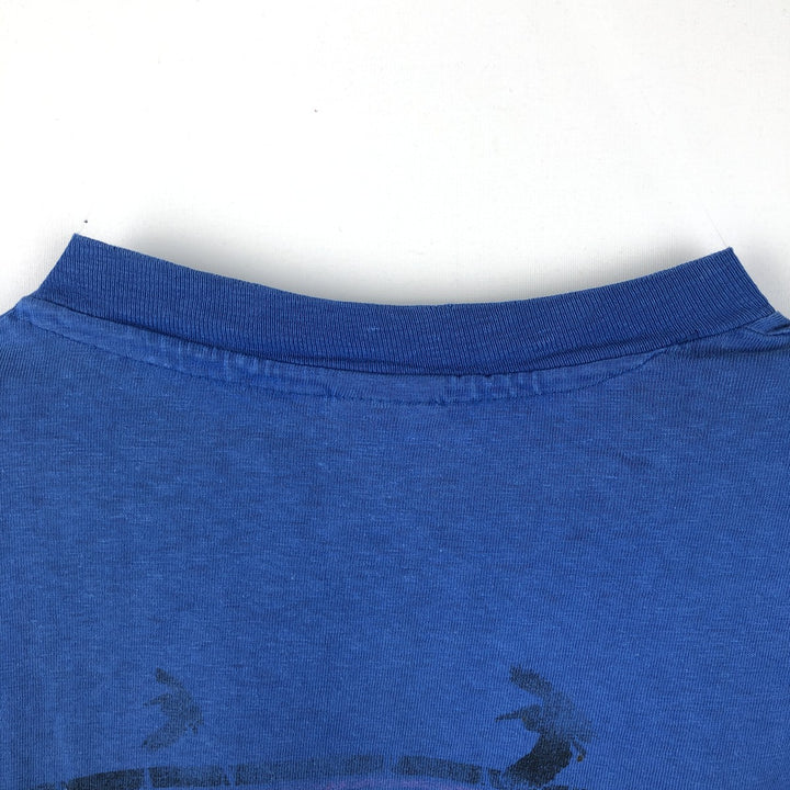 80'S Ocean Pacific surf/skate t-shirt, made in USA, men's size M (approx.) cotton Blue type light blue Vintage Second Hand