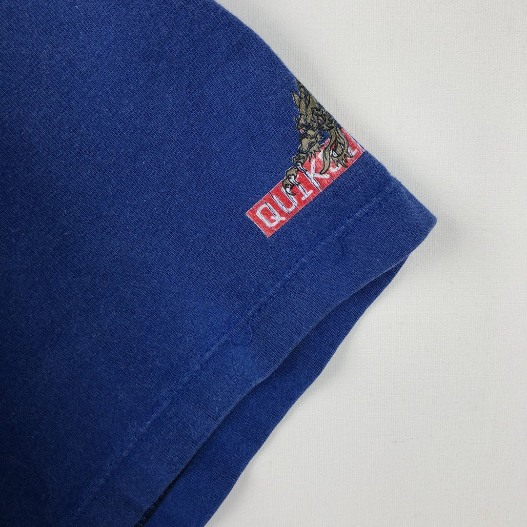 90'S Quiksilver Dragon Pattern Surf Skate T-Shirt, Men's XL (approx.), Vintage cotton blue type Vintage Second Hand