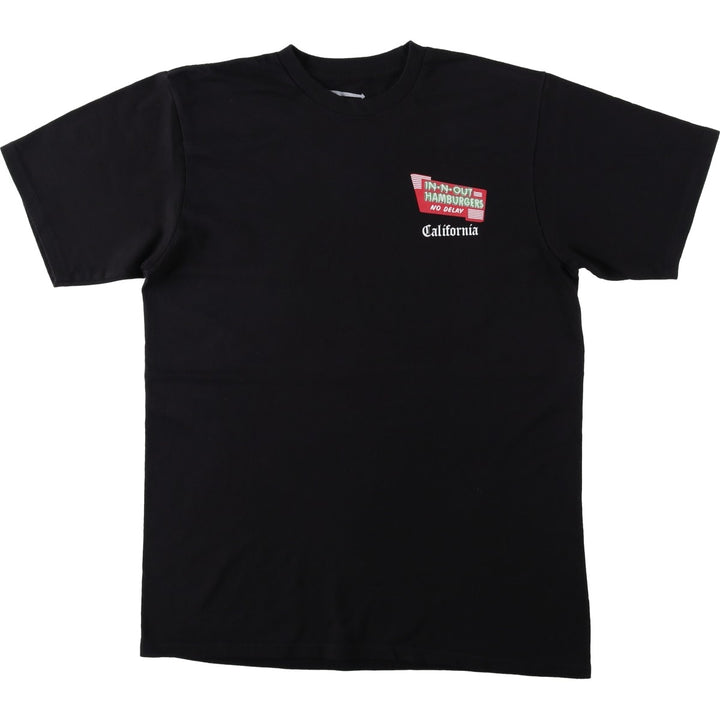 IN-N-OUT HAMBURGERS Advertising T-Shirt, Made in USA, Men's Size M (equivalent) cotton black type Vintage Second Hand