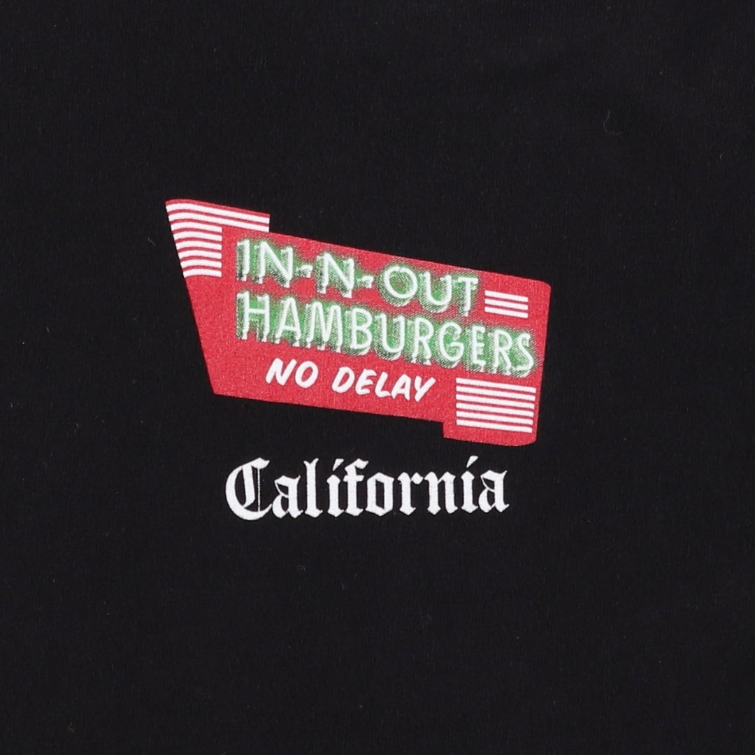 IN-N-OUT HAMBURGERS Advertising T-Shirt, Made in USA, Men's Size M (equivalent) cotton black type Vintage Second Hand