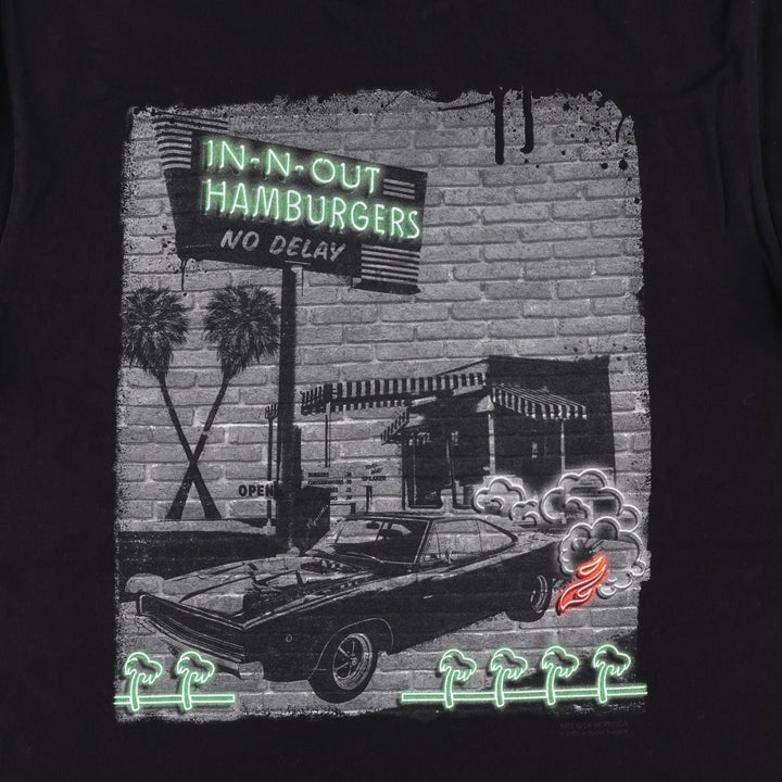 IN-N-OUT HAMBURGERS Advertising T-Shirt, Made in USA, Men's Size M (equivalent) cotton black type Vintage Second Hand