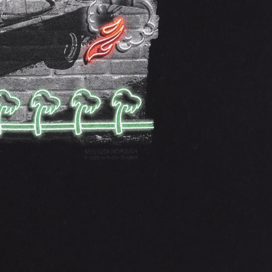 IN-N-OUT HAMBURGERS Advertising T-Shirt, Made in USA, Men's Size M (equivalent) cotton black type Vintage Second Hand