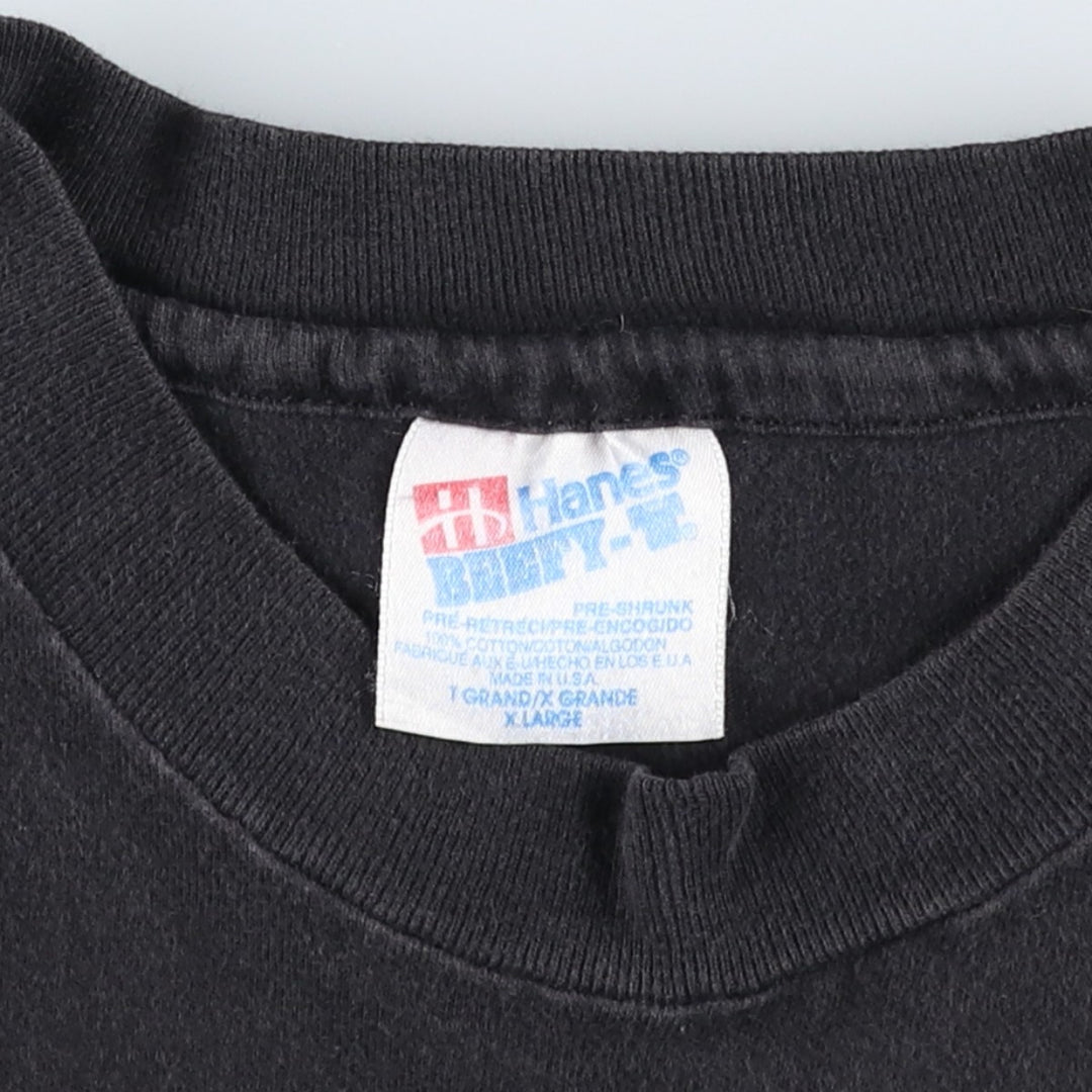 90'S Hanes BEEFY-T ZABIAN Advertising T-Shirt, Made in USA, Men's XL equivalent, Vintage cotton black type Vintage Second Hand