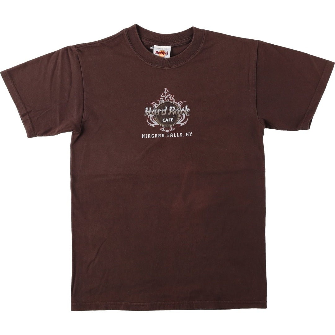 HARD ROCK CAFE advertising T-shirt featuring dragon and tiger patterns (men's size S). cotton brown type Vintage Second Hand