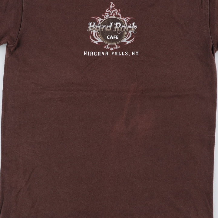 HARD ROCK CAFE advertising T-shirt featuring dragon and tiger patterns (men's size S). cotton brown type Vintage Second Hand