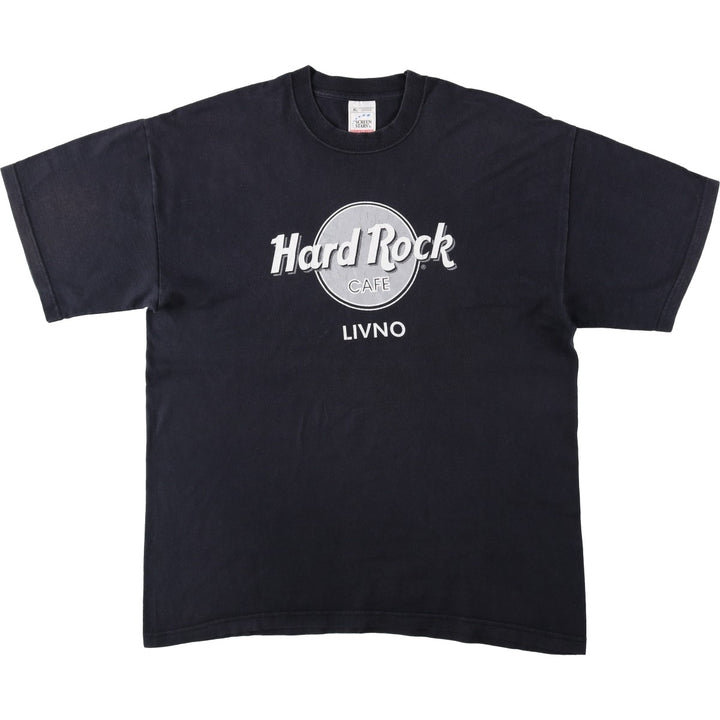 Fruit of the Loom SCREEN STARS HARD ROCK CAFE advertising T-shirt, men's size XL (approx.) cotton black type Vintage Second Hand