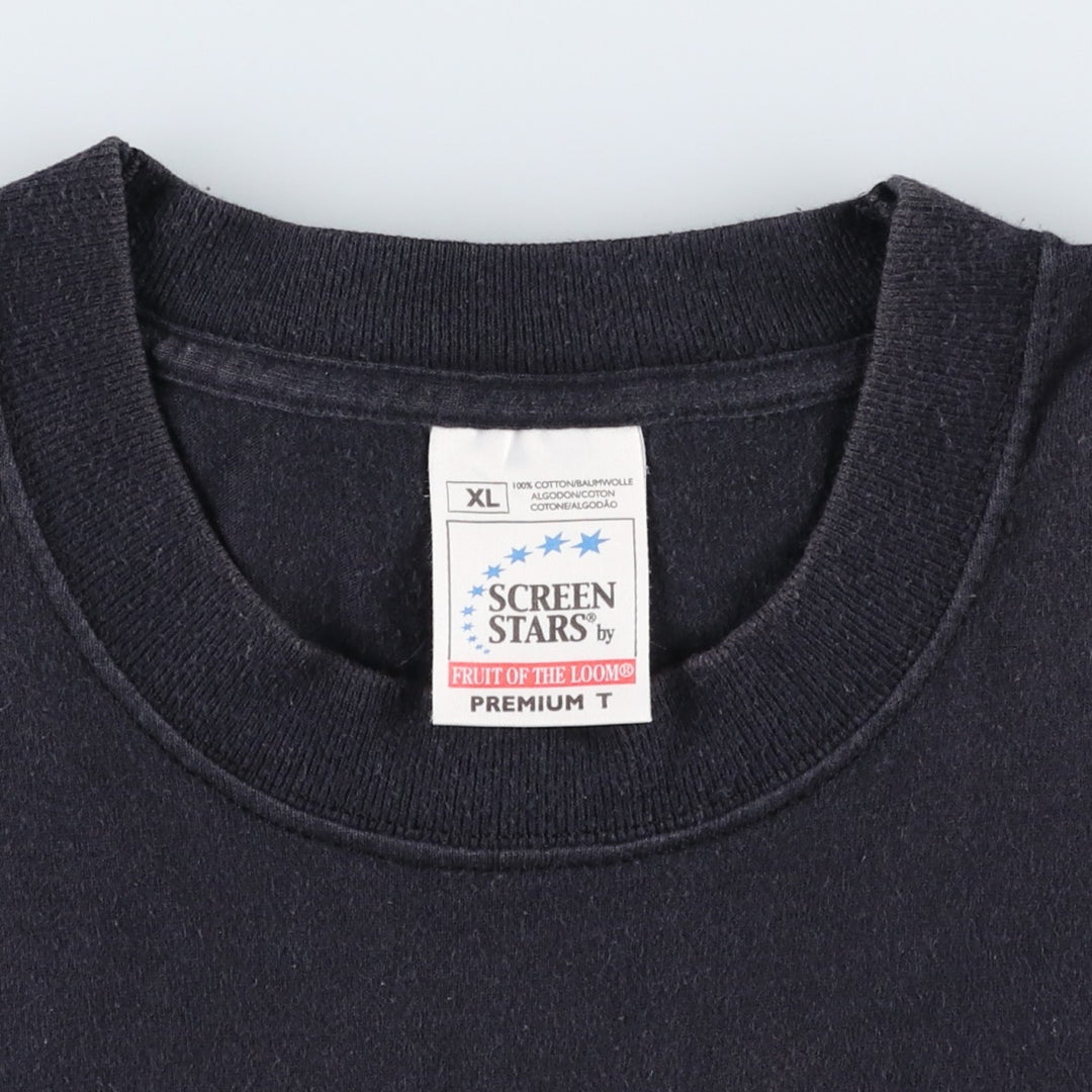 Fruit of the Loom SCREEN STARS HARD ROCK CAFE advertising T-shirt, men's size XL (approx.) cotton black type Vintage Second Hand