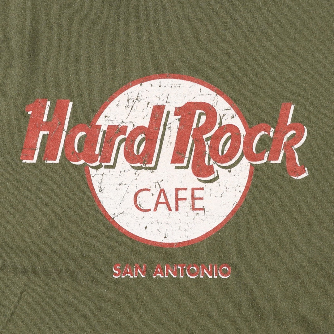 HARD ROCK CAFE Hard Rock Cafe Advertising T-shirt Men's L size cotton Khaki type sage green Vintage Second Hand