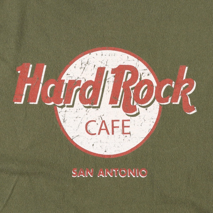 HARD ROCK CAFE Hard Rock Cafe Advertising T-shirt Men's L size cotton Khaki type sage green Vintage Second Hand