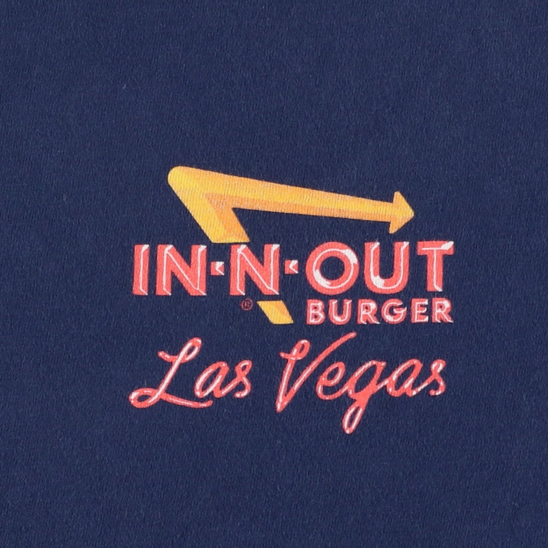 IN-N-OUT HAMBURGERS Advertising T-Shirt, Men's Size L (equivalent) cotton navy blue type Vintage Second Hand